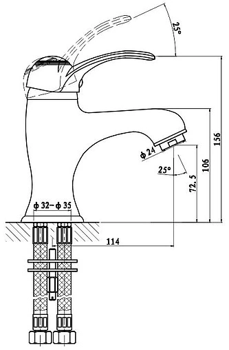 Смеситель для раковины Gross Aqua Arabic хром 6536516C