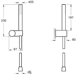 Душевая система со смесителем для душа VitrA Origin чёрный матовый A4926636EXP Душевая система со смесителем для душа VitrA Origin чёрный матовый A4926636EXP, 4