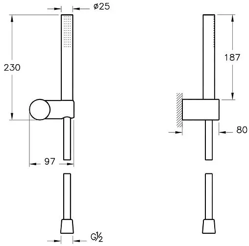 Душевая система со смесителем для душа VitrA Origin чёрный матовый A4926636EXP