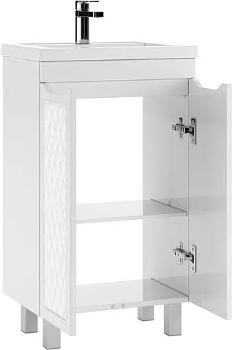 Тумба-умывальник напольная Домино 3D 50 белый D37002T+4627173210294