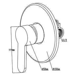 Смеситель для душа скрытого монтажа Swedbe Platta хром 5531, 4