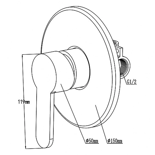 Смеситель для душа скрытого монтажа Swedbe Platta хром 5531