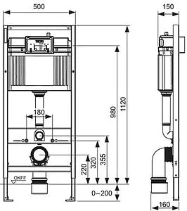 Инсталляция для подвесного унитаза TECEbase 2.0 9400401, 2