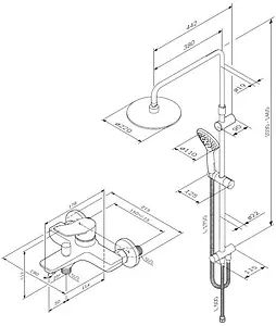 Душевая система со смесителем для ванны Am.Pm X-Joy хром F40885A34 Душевая система со смесителем для ванны Am.Pm X-Joy хром F40885A34, 2