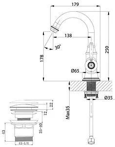 Смеситель для раковины Lemark Spark розовое золото LM6707RG Смеситель для раковины Lemark Spark розовое золото LM6707RG, 2