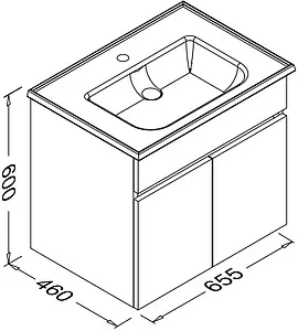 Тумба-умывальник подвесная ISVEA Trio 65 орех 24TRS162065I Тумба-умывальник подвесная ISVEA Trio 65 орех 24TRS162065I, 2