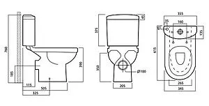 Унитаз-компакт Am.Pm Joy белый C858607SC Унитаз-компакт Am.Pm Joy белый C858607SC, 3