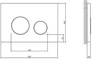 Клавиша смыва для унитаза Cersanit Twins 63525 черный матовый Клавиша смыва для унитаза Cersanit Twins 63525 черный матовый, 2