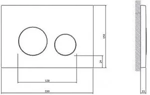 Клавиша смыва для унитаза Cersanit Twins 63534 кнопки/черный матовый, кольца/золото Клавиша смыва для унитаза Cersanit Twins 63534 кнопки/черный матовый, кольца/золото, 2