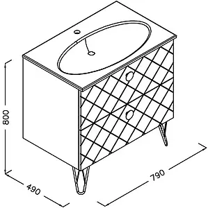 Тумба-умывальник напольная ISVEA Rosa 80 слоновая кость 21RAS023080I+10SX50080SV Тумба-умывальник напольная ISVEA Rosa 80 слоновая кость 21RAS023080I+10SX50080SV, 2