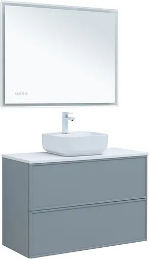 Тумба-умывальник Aquanet Арт 100 мисти грин 00313277+00318926