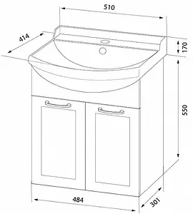 Тумба-умывальник подвесная IDDIS Kantri 50 бежевый KAN50W2i95+0125000i28, 2