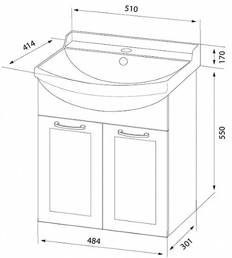 Тумба-умывальник подвесная IDDIS Kantri 50 бежевый KAN50W2i95+0125000i28