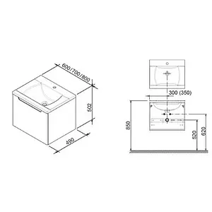 Тумба-умывальник подвесная Ravak SD Classic II 70 белый/береза X000000907+XJD01170000, 2
