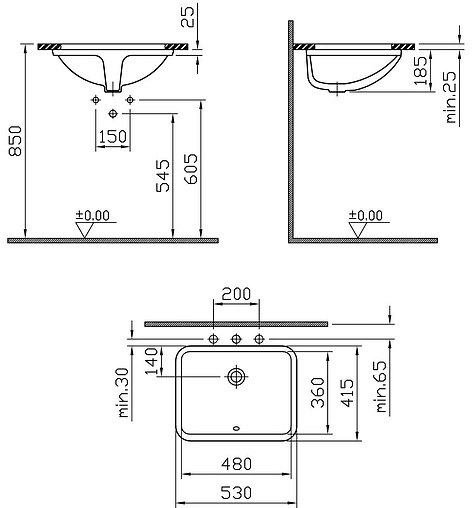 Раковина VitrA S50 53 белый 5339B003-0012