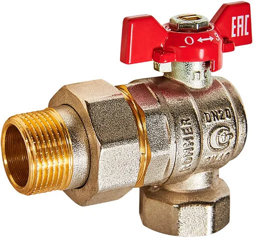 Кран шаровый с американкой угловой ¾&quot;в x ¾&quot;н Rommer ГОСТ Р 59553-2021 RBV-0006-2610220