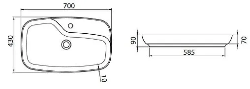 Раковина Allen Brau Liberty 70 черный матовый 4.32011.31