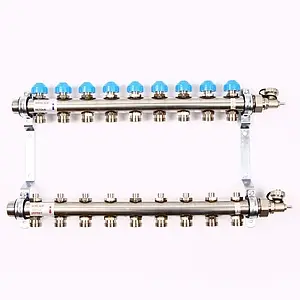 Группа коллекторная без расходомеров 9 отводов 1&quot;н/н x ¾&quot;ек Uni-fitt 456W4309, 1