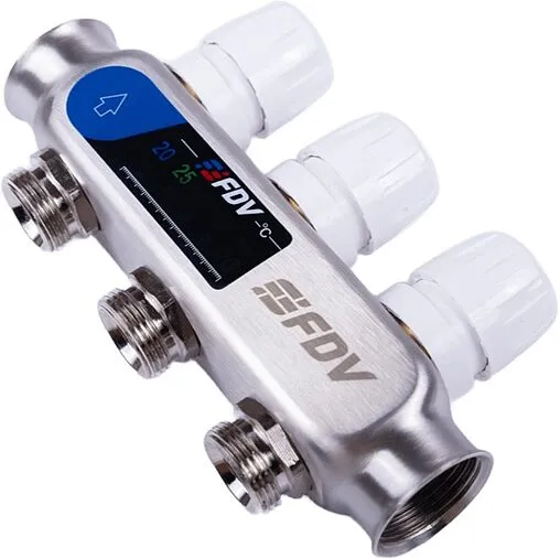 Группа коллекторная с расходомерами 3 отвода 1&quot;в/в x ¾&quot;ек FDV S1101A-1/3