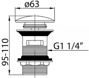 Выпуск автоматический для раковины с переливом Cezares золото CZR-SAT1-03/24 Выпуск автоматический для раковины с переливом Cezares золото CZR-SAT1-03/24, 2