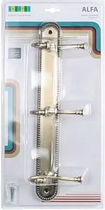 Планка с 3-мя крючками Grampus Alfa бронза GR-9505-3, 3