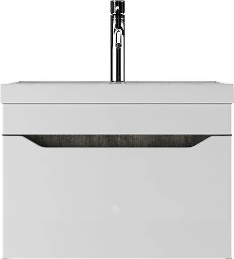 Тумба-умывальник подвесной Айсберг Ева 60 белый/бетон DA5905T+4670142930044