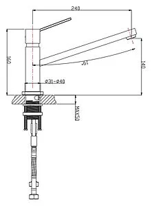 Смеситель для кухни Timo Tana хром 2593FN chrome, 2