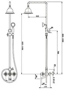 Душевая система со смесителем для ванны Timo Nelson хром SX-1190 chrome Душевая система со смесителем для ванны Timo Nelson хром SX-1190 chrome, 2