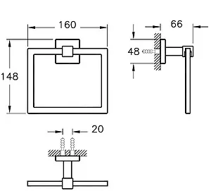 Полотенцедержатель VitrA Q-Line хром A44994, 2