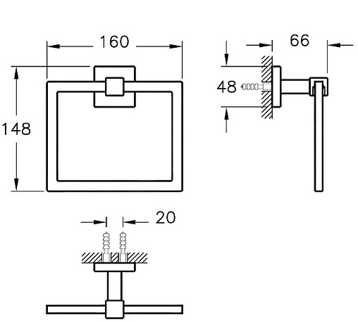 Полотенцедержатель VitrA Q-Line хром A44994