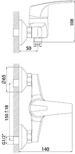 Смеситель для душа Rossinka хром D40-41 Смеситель для душа Rossinka хром D40-41, 2