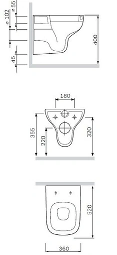 Унитаз подвесной безободковый Am.Pm Like FlashClean белый C801700SC