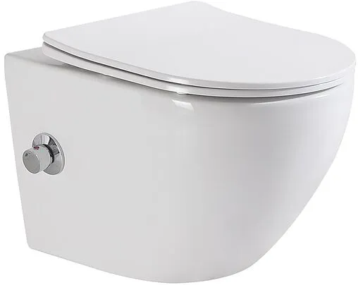 Унитаз подвесной безободковый с функцией биде и встроенным смесителем BelBagno Uno белый BB3105CHR-BS/SC