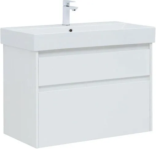 Тумба-умывальник Aquanet Nova Lite 85 белый глянец 00249936+