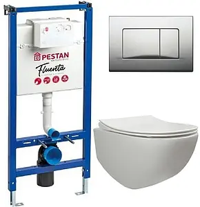 Комплект 6 в 1 Pestan Fluenta Rimless SET40006661AM с кнопкой Active хром матовый Комплект 6 в 1 Pestan Fluenta Rimless SET40006661AM с кнопкой Active хром матовый, 1