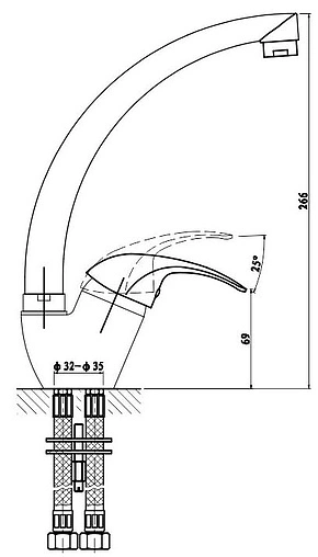 Смеситель для кухни Gross Aqua Elegance хром 3505500C-A02