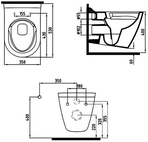 Унитаз подвесной безободковый с функцией биде Bien Mineral белый MNKA052N1VP1W3000