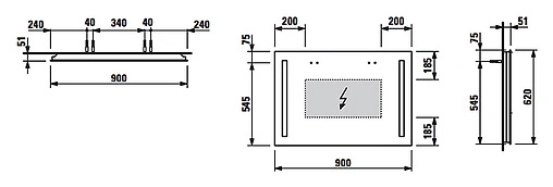 Зеркало с подсветкой Laufen Palace 90 4.4724.6.996.144.1