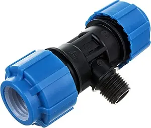 Тройник компрессионный переходной 25мм x ½&quot;н x 25мм ТПК-Аква 51251225, 1