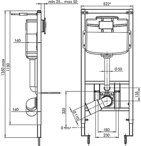 Инсталляция для подвесного унитаза Ани Пласт WC1110 Инсталляция для подвесного унитаза Ани Пласт WC1110, 2