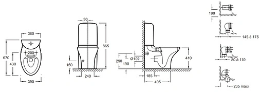 Унитаз-компакт безободковый Jacob Delafon Nouvelle Vague Rimless белый UJK102-00+ETL212-00