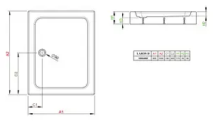 Поддон для душа Radaway Laros D100x80 SLD81017-01 Поддон для душа Radaway Laros D100x80 SLD81017-01, 3