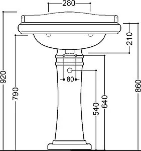Раковина Kerasan Retro 69 белый 104601*3 Раковина Kerasan Retro 69 белый 104601*3, 3