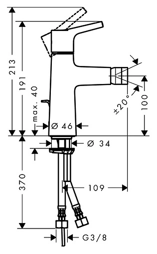 Смеситель для биде Hansgrohe Talis S хром 72200000 Смеситель для биде Hansgrohe Talis S хром 72200000