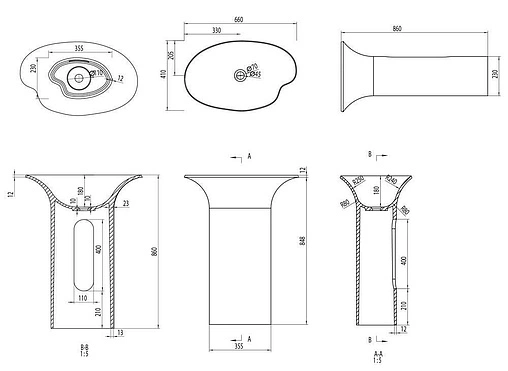 Раковина Aquanet Desire V46-N 66 белый 00198935