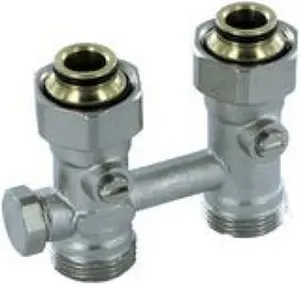 Узел нижнего подключения радиатора с байпасом прямой ¾"ек x ¾"ек Comap 970206-AF Узел нижнего подключения радиатора с байпасом прямой ¾"ек x ¾"ек Comap 970206-AF, 1