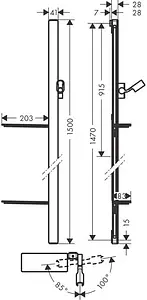 Душевая штанга Hansgrohe Unica E 150 хром/белый 27645400 Душевая штанга Hansgrohe Unica E 150 хром/белый 27645400, 2