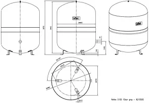 Гидроаккумулятор Reflex S 100л 10 бар 8210500 Гидроаккумулятор Reflex S 100л 10 бар 8210500, 2