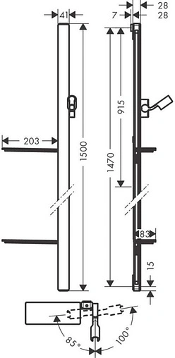 Душевая штанга Hansgrohe Unica E 150 хром/белый 27645400