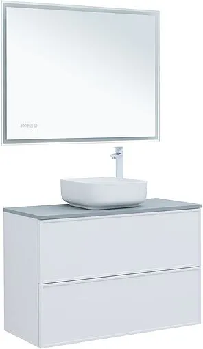 Тумба-умывальник Aquanet Арт 100 белый матовый 00313257+00318926